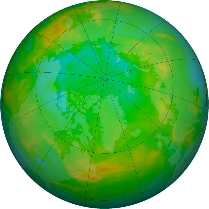 Arctic ozone map for 02 July 1992